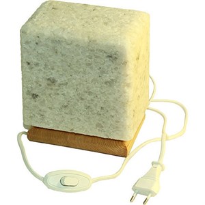 Соляная лампа из Крымской Розовой соли 4кг. на дерев. подставке 11926