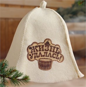 Шапка для бани "Жизнь удалась" с принтом 5312241