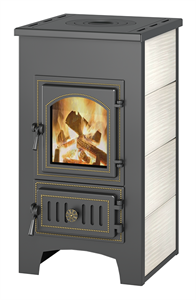 Печь-Камин ВЕЗУВИЙ ПК-01 (270) с плитой беж. 9кВт (150м3) Ø115мм 00000002813