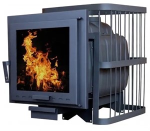 Печь банная ComfortProm Чугун, закрытая каменка/ до 20кубов/ длина дров до 40см/ на 200 камней. Дверь панорама 13636