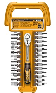 Набор головок с трещоткой 1/4" 27 предметов Ingco HKTS14271 12916