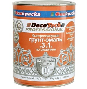 DecoTech Грунт-эмаль 3в1, серая под RAL7004 0.9кг 14434