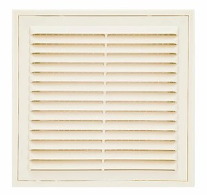 Решетка вентиляционная вытяжная 150*150 с рамкой слоновая кость серия ВР 15580
