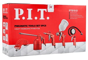 Набор инструментов P.I.T. PTS10-D СТАНДАРТ 5шт. (подкачка, краска, продувка, шланг 5м) 15835