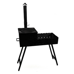 Мангал-казан с дымоходом на 8 шамп. с адаптером под казан на 8-12 л. 3мм  мпк-01 14033