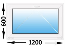 Фрамуга Novotex 58 00 Белый ш1200*в600мм/ двухкам. 12677