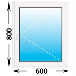 Окно Novotex 58 00 Белый ш600*в800мм/ правое/ одноств./ двухкам./ фурн. Formax/ пов. 11711