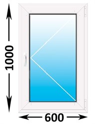 Окно Novotex 58 00 Белый ш600*в1000мм/ правое/ одноств./ двухкам./ пов.+отк 12356