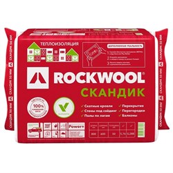 Утеплитель Rockwool Скандик (ПЛ. 35) 5,76кв.м. 800х600х50мм 01289