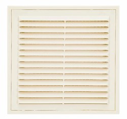 Решетка вентиляционная вытяжная 150*150 с рамкой слоновая кость серия ВР 15580
